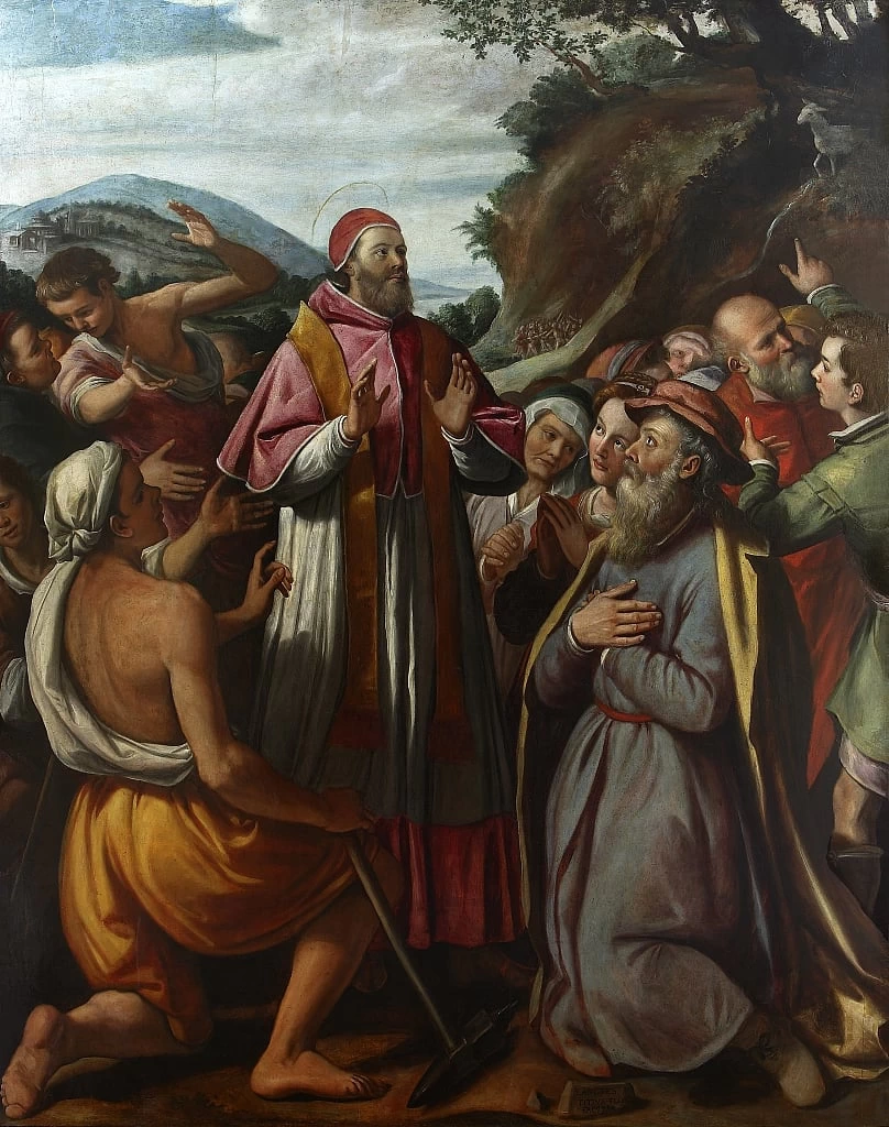 San papa Clemente I, circondato da credenti
